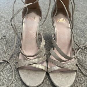 Women's Silver Strappy Heels